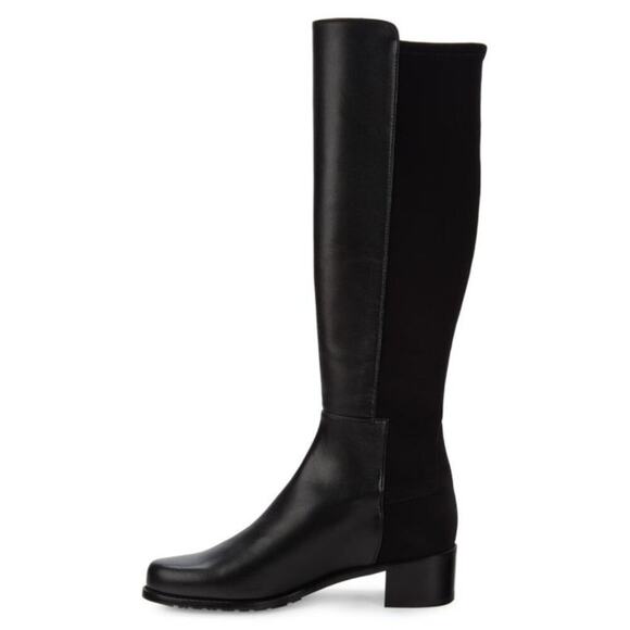 STUART WEITZMAN Mixitup Mezza Mezza Black Leather Knee Stretch Classic Boots 4 - Picture 9 of 10